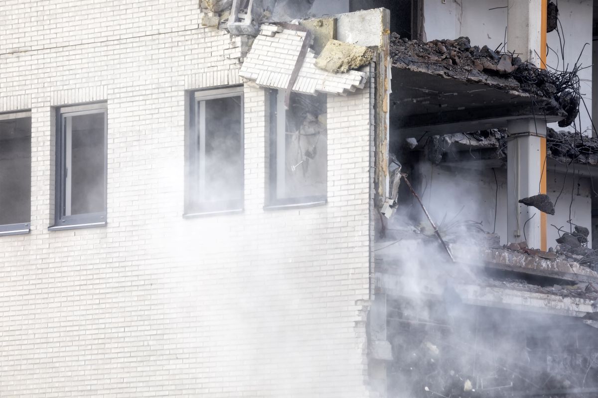 Fire damage to Calgary home interior with smoke and soot residue on walls